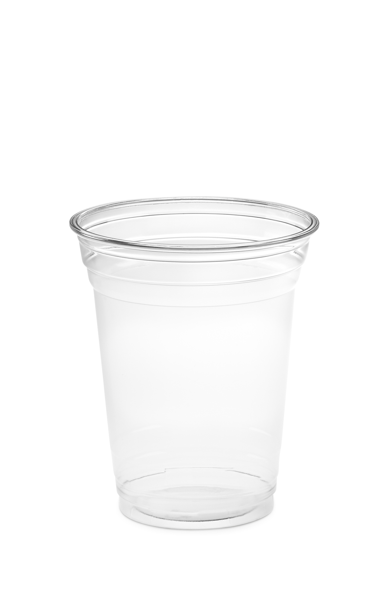 clear empty drinking cup with no lid