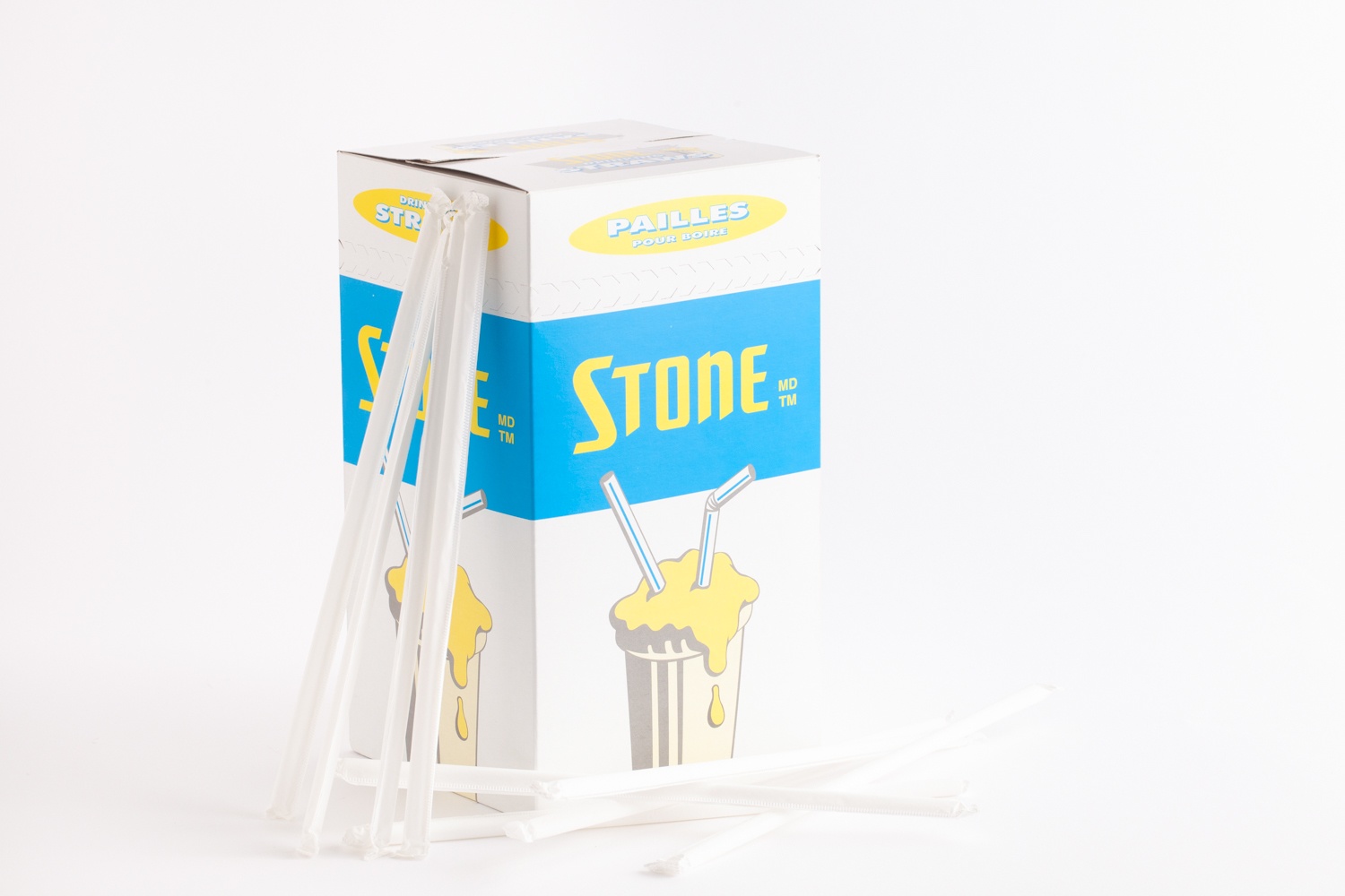 isolated product shot - stone straws box blue