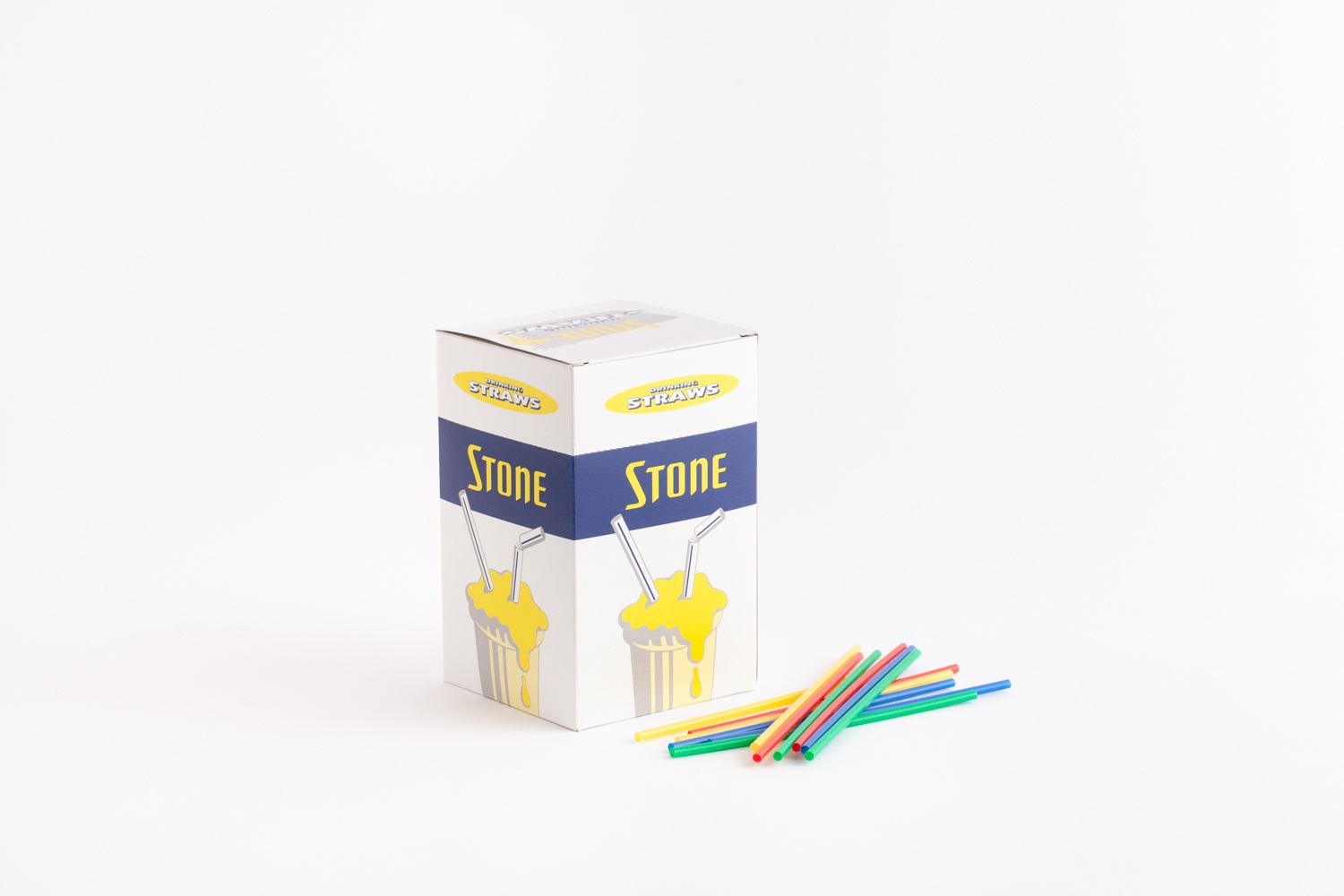 isolated product shot - stone straws box multicolour