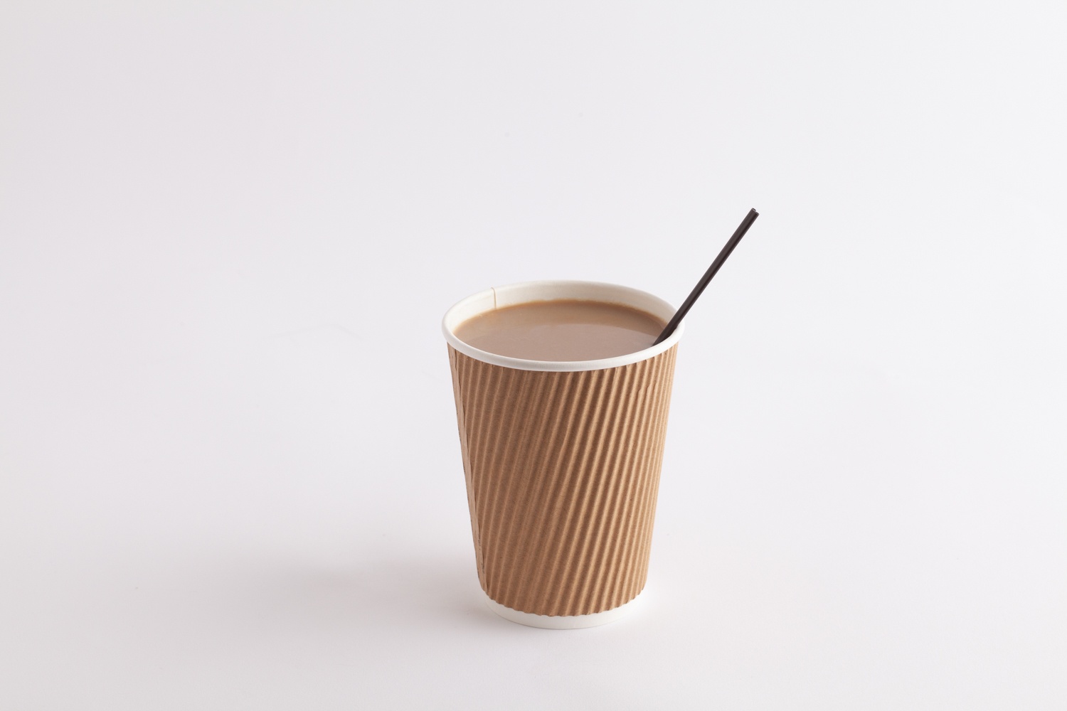 paper coffee cup with coffee stirrer