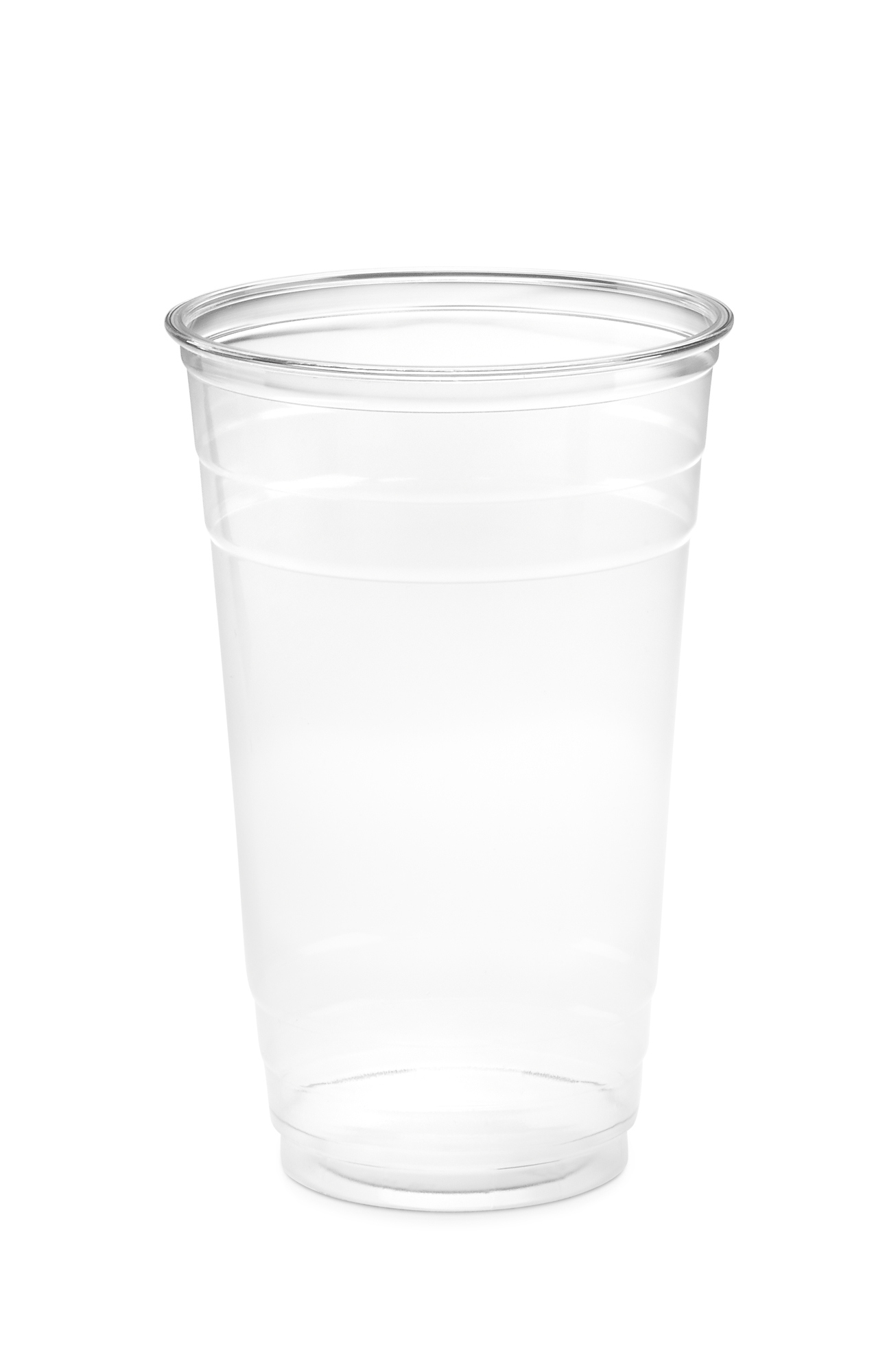 clear empty drinking cup with no lid