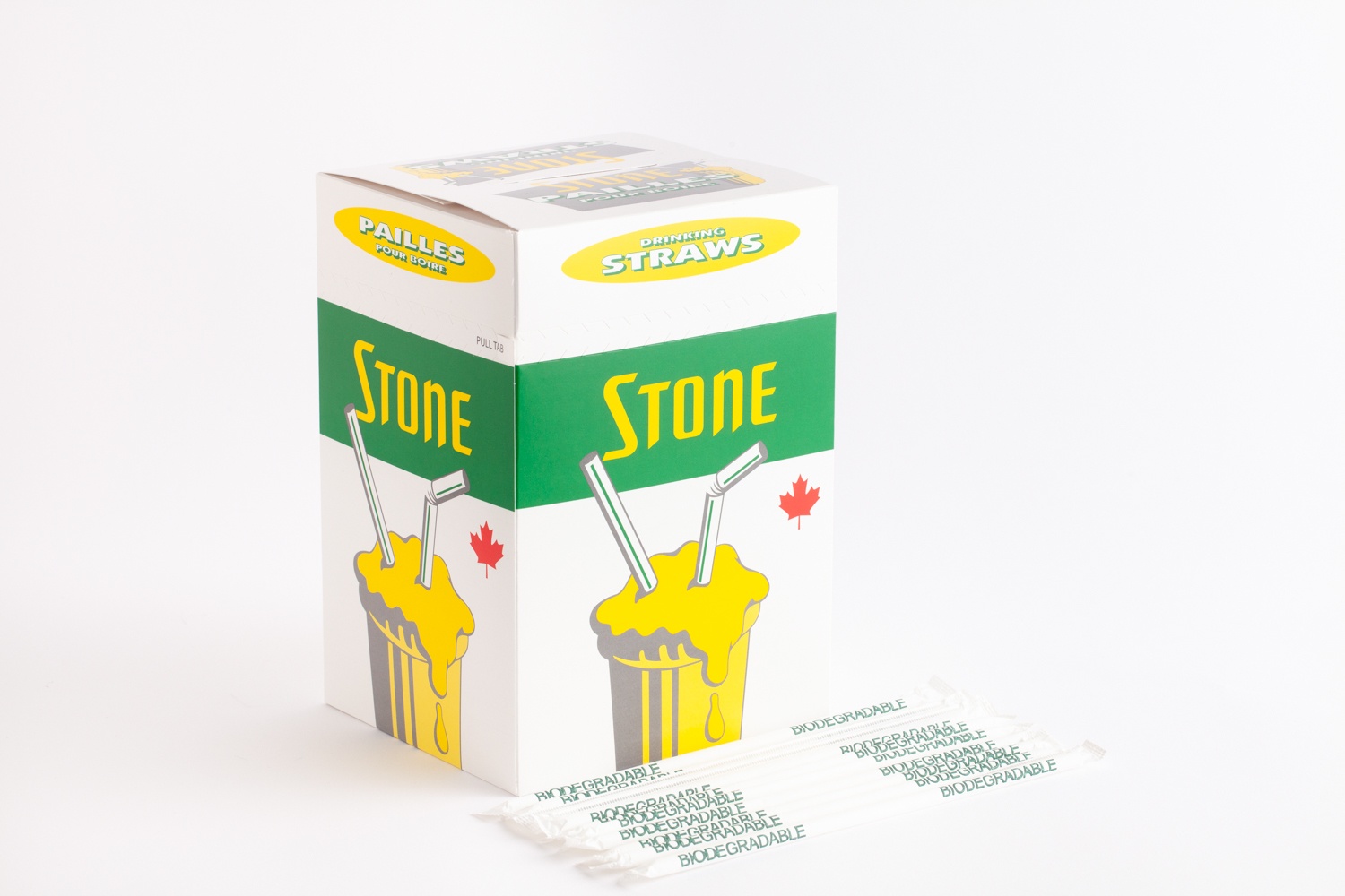 isolated product shot - stone straws box green