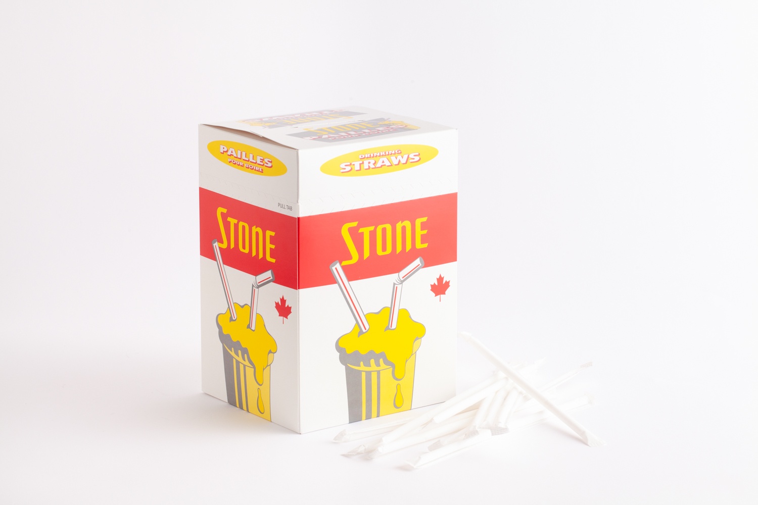 isolated product shot - stone straws box red