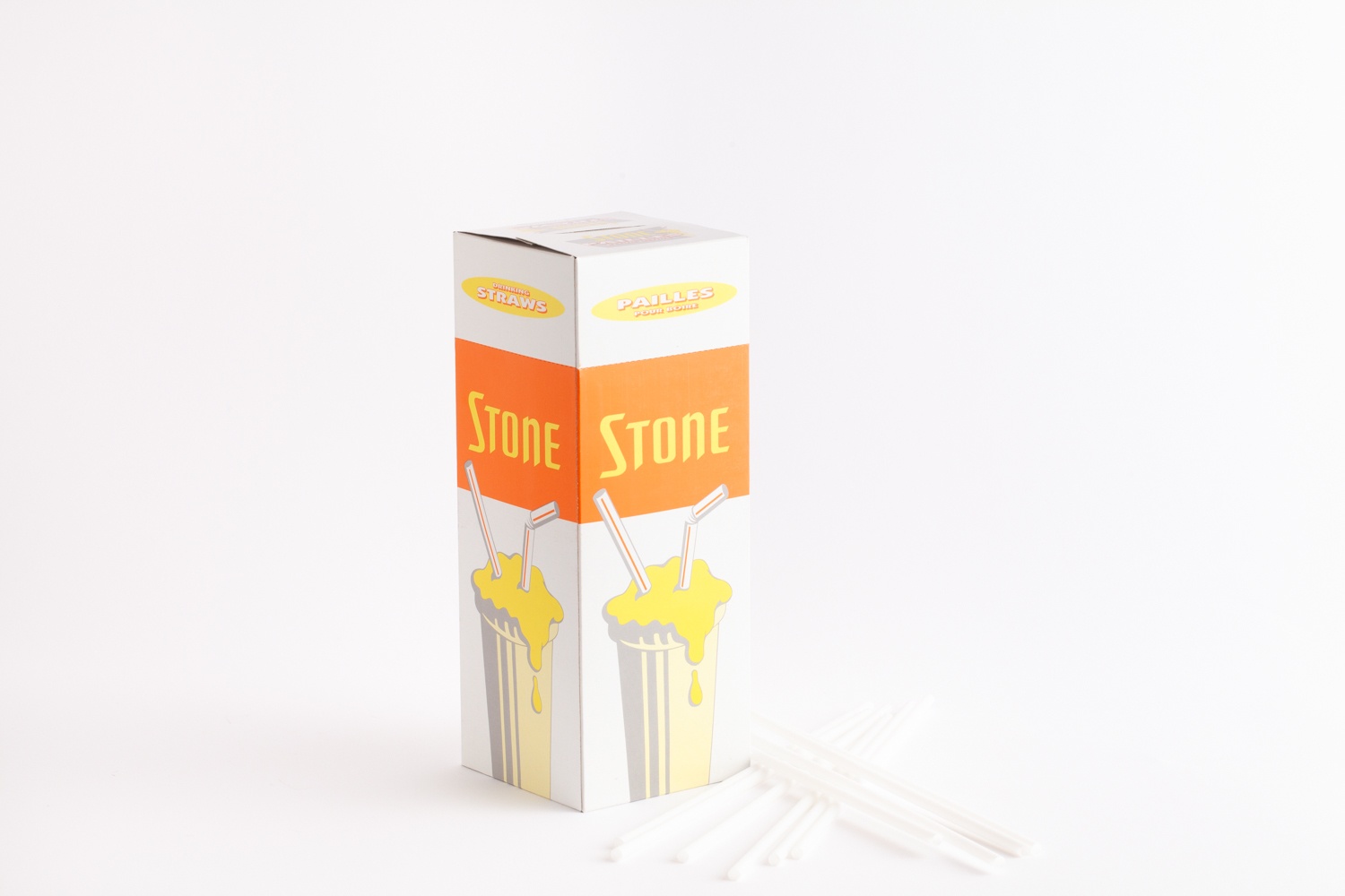 isolated product shot - stone straws box orange