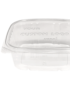 clear empty embossed food container